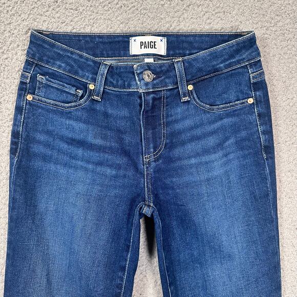 Paige Skyline Ankle Peg Jeans Women 25 Blue Skinny Denim Stretch Slim Fit Casual - Picture 6 of 9